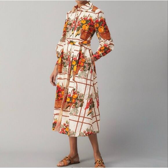 Tory Burch Dresses & Skirts - Tory Burch Broderie Anglaise Painter’s Dress fruit basket women’s size 10